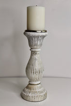 Load image into Gallery viewer, White Mercury Glass Pedestal Candle Holder
