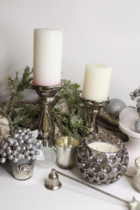 Silver Pedestal Candle Holder Set
